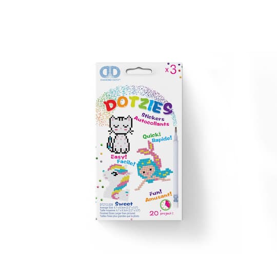 Diamond Dotz® Dotzies® Kitten, Mermaid & Pony Stickers Diamond Painting Artwork Kit
